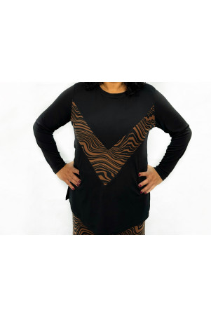 BLACK BROWN BLOUSE ✅