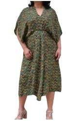 GREEN VISCOSE DRESS ✅