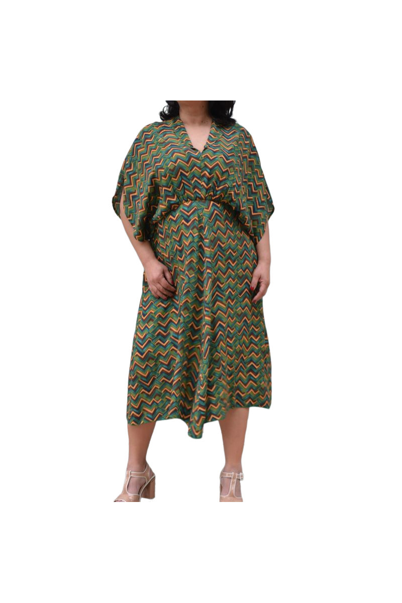 GREEN VISCOSE DRESS ✅