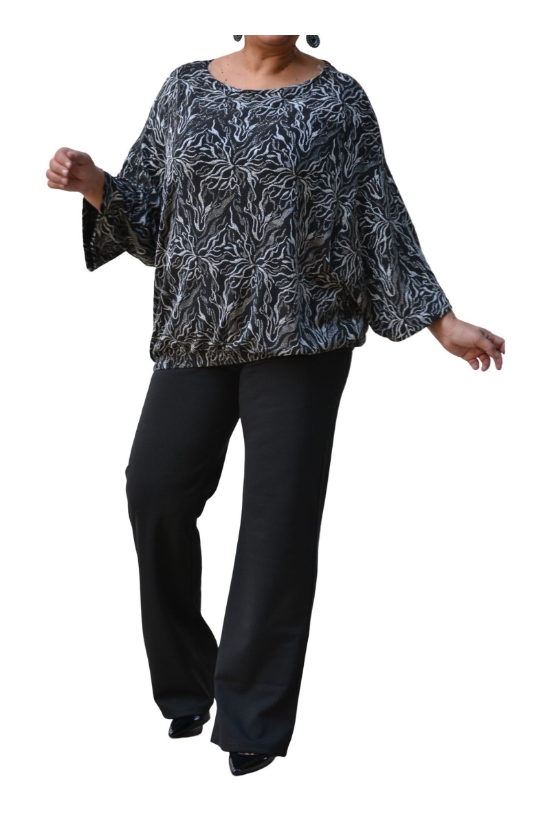 BLACK/SILVER BLOUSE ✅