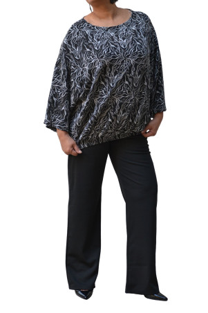 BLACK/SILVER BLOUSE ✅