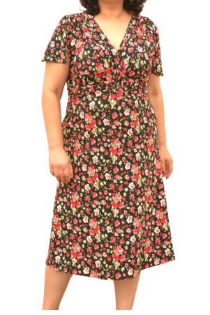 NECKLINE FLORAL DRESS ✅
