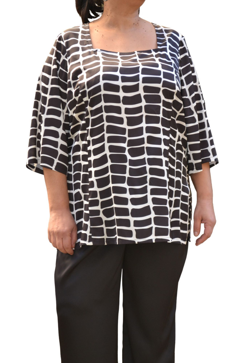 BLACK / WHITE SATIN  BLOUSE ✅