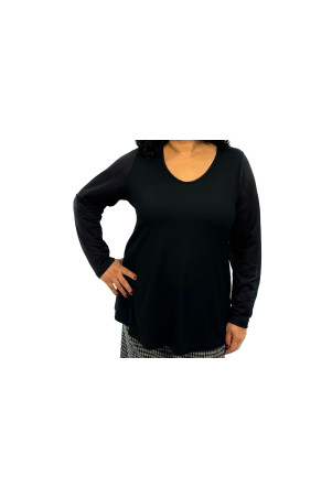 ΜΠΛΟΥΖΑ ΜΑΥΡΗ ΜΕ ΔΙΧΤΥ ΣΤΟ ΜΑΝΙΚΙ ✅