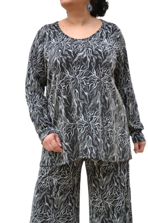 SILVER/BLACK BLOUSE ✅