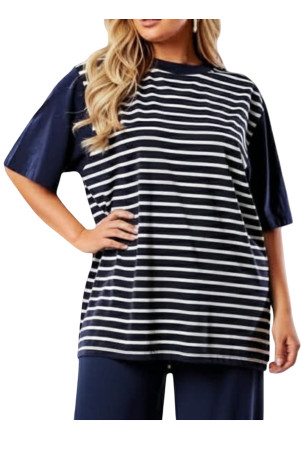 BLUE BLOUSE WITH STRIPES ✅