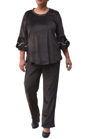 BROWN VELVET BLOUSE ✅