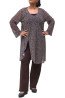 Brown animal print tunic with inner top and asymmetric front slit - plus size