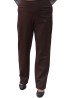 Warm brown winter trousers with wide elastic waistband and straight leg - plus size