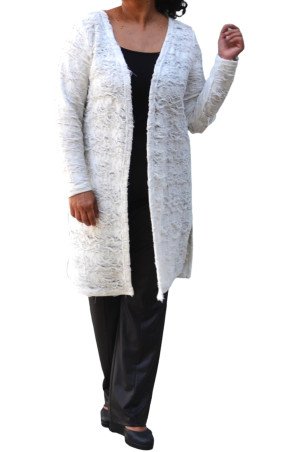 Elegant White Cotton Plus Size Cardigan – Effortless Style & Comfort
