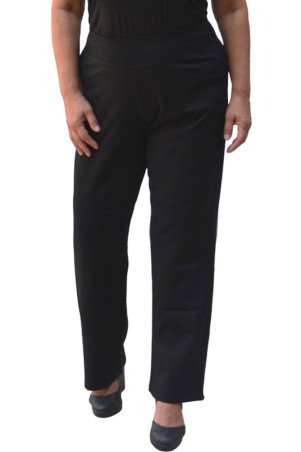 Black winter punto trousers with elastic waistband - plus size
