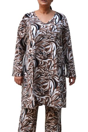 Μπλούζα Mohair Extra Size με Εμπριμέ Σχέδιο – Ζεστή & Κομψή