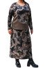 Κομψή Plus Size Μπλούζα Mohair με Paisley Σχέδιο – Πράσινο & Καφέ με Μαλακή Δερμάτινη Λεπτομέρεια