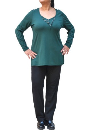 Elegant Stretch Viscose Blouse – Effortless Plus Size Style