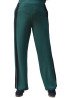Green viscose pants with a comfortable elastic waist and two black side stripes. 💚