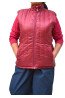 Short burgundy quilted puffer vest with zip closure, warm sleeveless jacket for autumn and winter - plus size