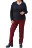 Women's burgundy straight-leg trousers ,perfect for everyday wear